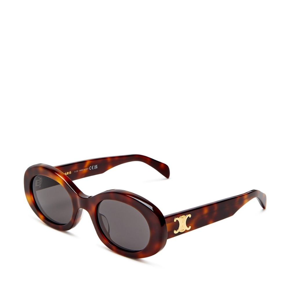 Celine Tortoise Triomphe Oval Sunglasses - Picture 2 of 8